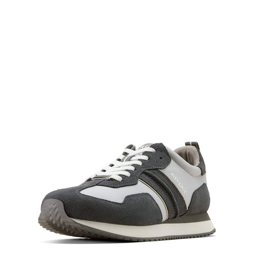 Men's Ranch Runner Trainer Shoes in Light Grey Charcoal Suede, D Medium Width, Size 7, by