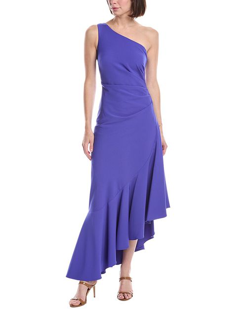 One Shoulder Solid Maxi Dress
