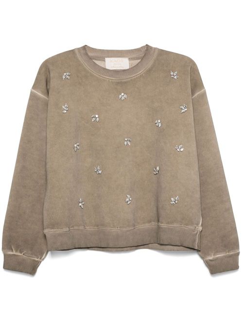 Crystal-embellished sweatshirt - Grey