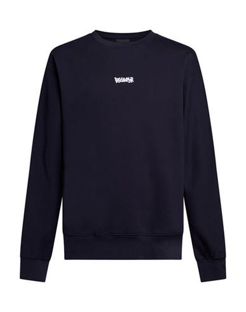 Man Sweatshirt Navy Size L Cotton
