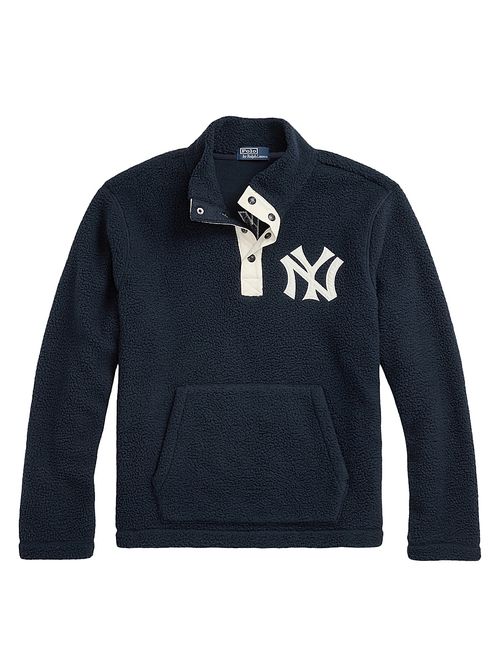 Men's Yankees Vintage Brushed Fleece Pullover - Aviator Navy Deckwash White