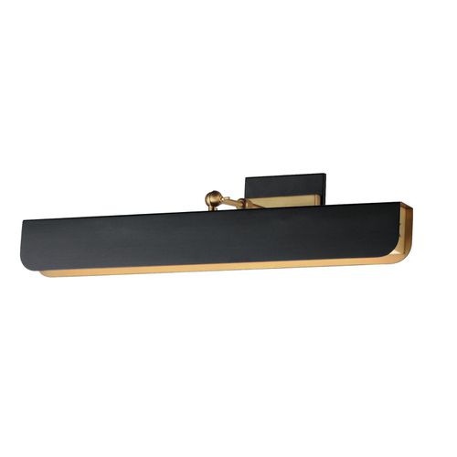 Miles 1-Light LED Wall Sconce in Black with Natural Aged Bra