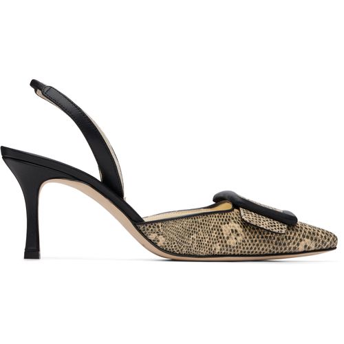 Beige & Black Mayslibi Heels