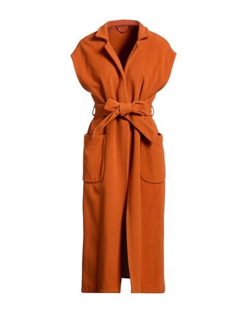 Woman Coat Rust Size 2 Virgin Wool, Polyamide