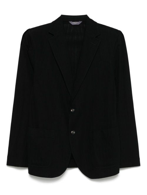 Cotton Single-Breasted Blazer — Black