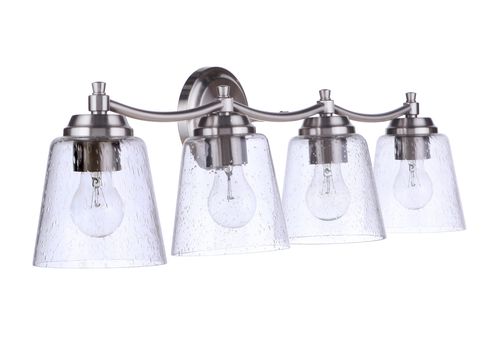 Tyler 4-Light Bathroom Vanity Light in Brushed Polished Nicke
