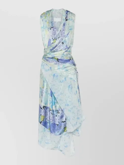 Maison Margiela - midi dress v neck asymmetric he
