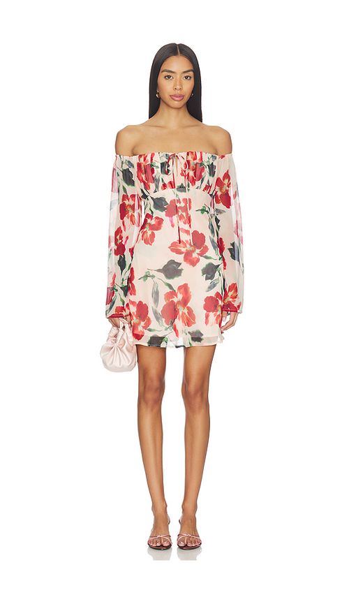 MINKPINK Arabella Off Shoulder Dress in Blush. L. Also in S