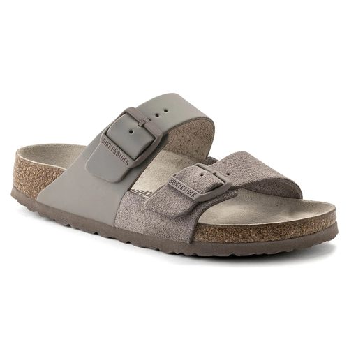 Arizona Split Natural Leather/Suede Grey Taupe Sandals