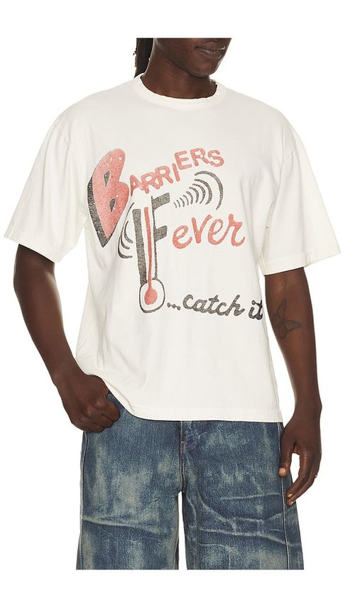Barriers Worldwide Fever Tee in Cream. S. Also in M, L, XL/1X