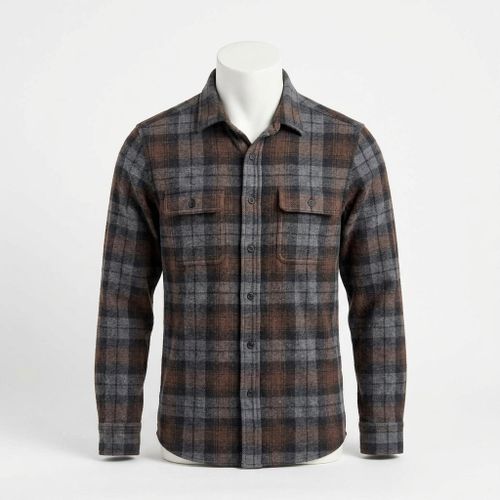 Men's Legend Sweater Shirt In Grey Woods Plaid