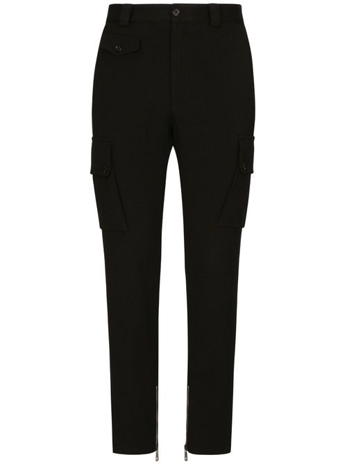 Logo-patch cargo trousers - Black