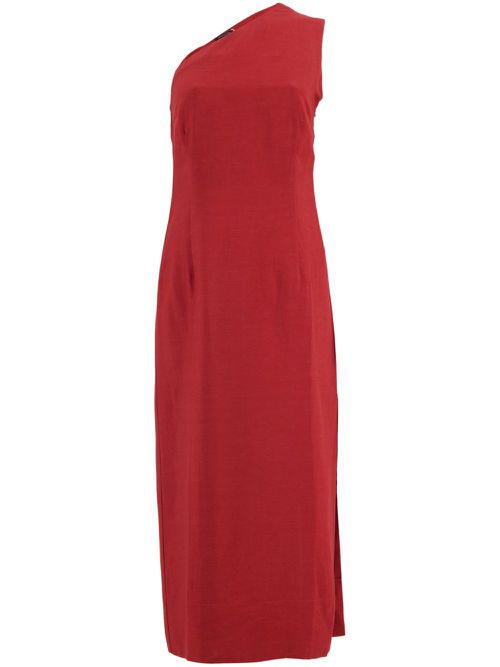 Maria one-shoulder dress - Red