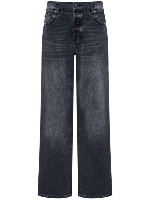 Wide-leg organic-cotton jeans - Grey