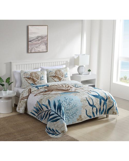 Caribbean Joe 3pc Coastal Quilt Set