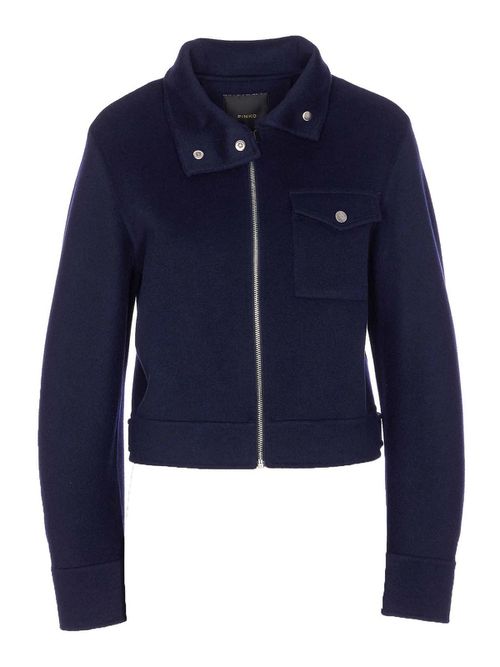 Blue Grissino Jacket Frontal Zip Closure