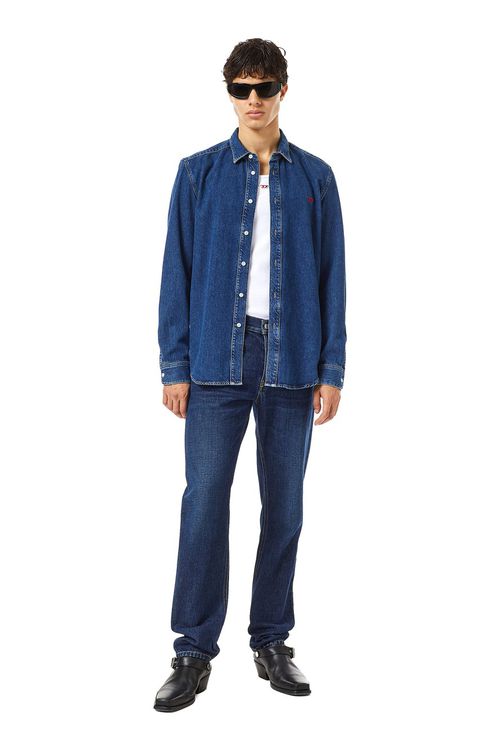 Long-sleeved denim shirt - Blue