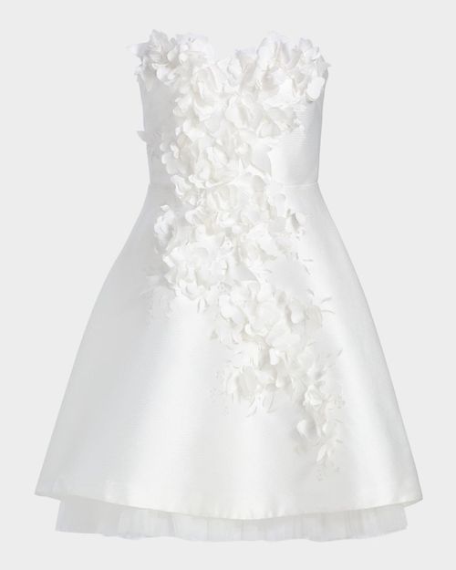 Flower Applique A-Line Mini Dress