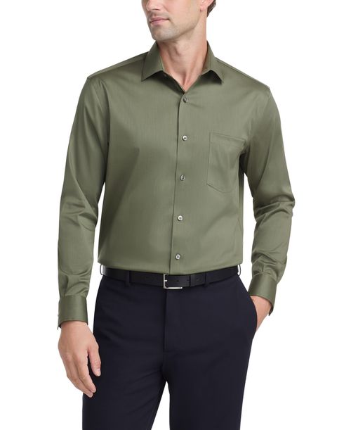 Men's Regular Fit Spread Collar Dress Shirt - Thyme
