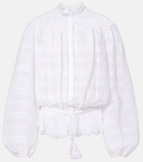 Polly lace and cotton blouse