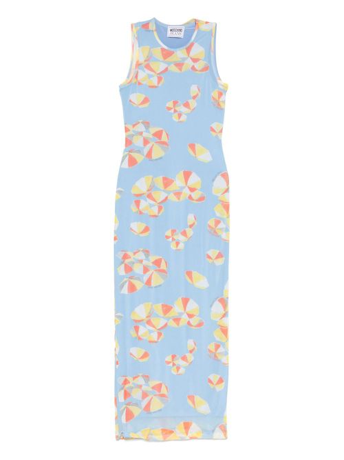 MOSCHINO JEANS umbrella-print maxi dress - Blue