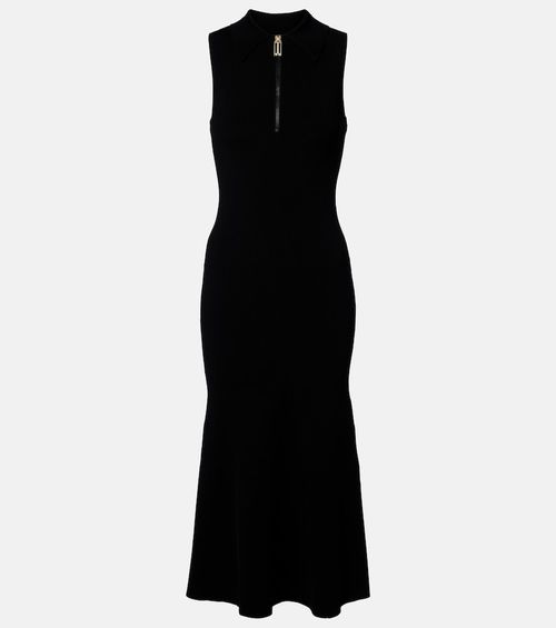 Mira ribbed-knit midi dress