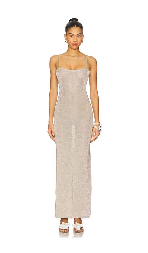 Superdown Dalilah Maxi Dress in Metallic Silver. M. Also in