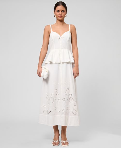 Women's V-Neck Maxi Dress - White
