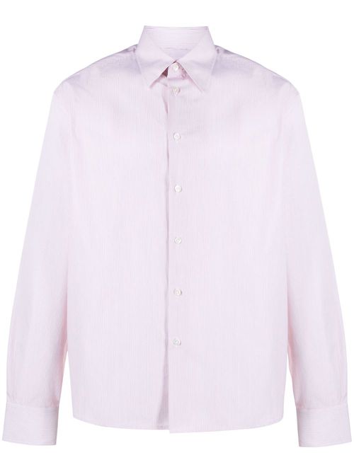 Pinstripe-print cotton shirt - White