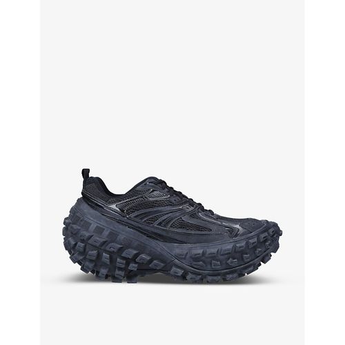 Womens Black Men's Bouncer Tire-sole Mesh and Shell Low-top Leather Trainers