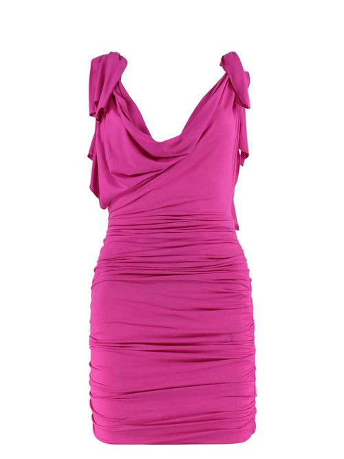 The Attico Women's Draped Jersey Dress in Fuchsia | Size 40 | 247WCA362J045 Color 698