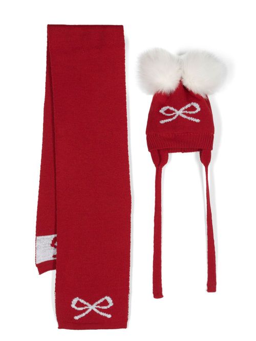 Intarsia-knit set - Red