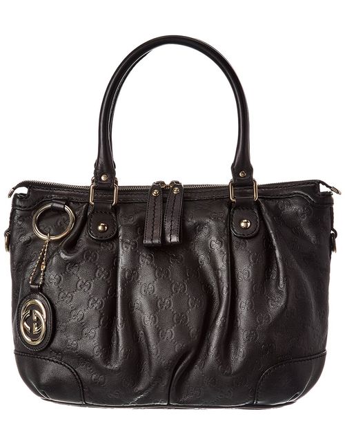 Black Lambskin Leather Sukey Gg Tote (Authentic Pre-Loved)