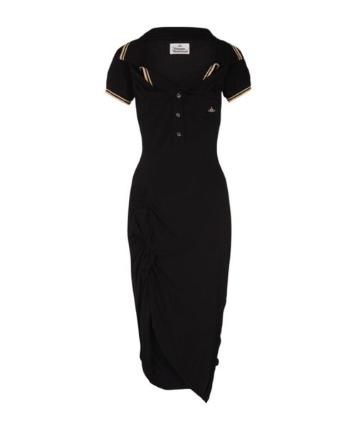 Long Monday Pulling polo-collar midi dress