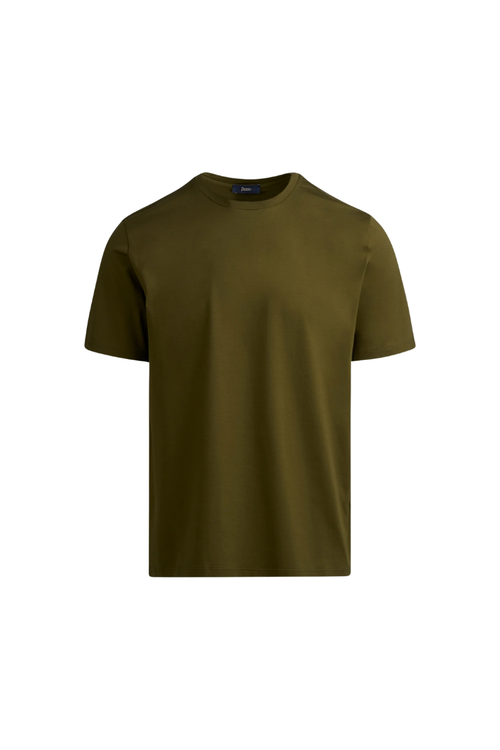 Crew-Neck Cotton T-Shirt — Green