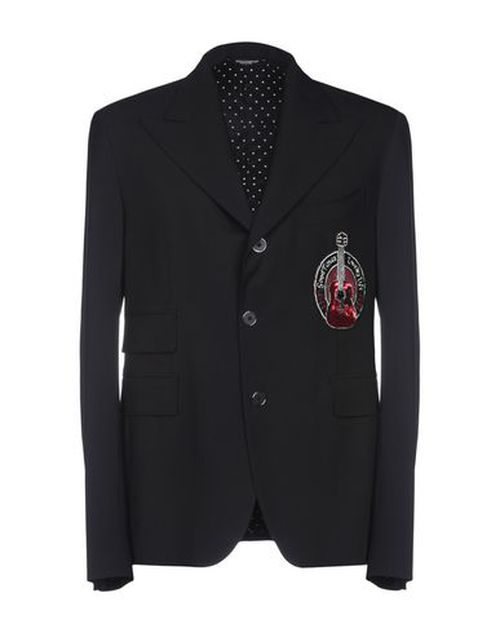 Man Blazer Black Size 38 Virgin Wool, Elastane