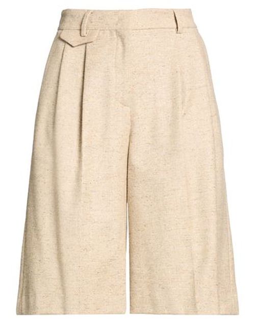 Woman Shorts & Bermuda Shorts Sand Size 6 Virgin Wool, Polyamide, Silk, Elastane