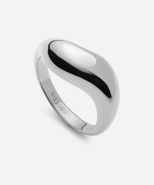X Savi Rhodium-Plated Signature Stacking Ring Silver Luxury