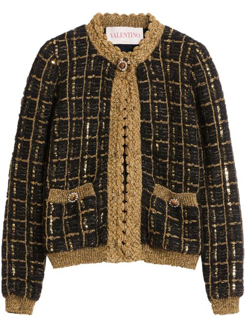 Sequin-embellished cardigan - Brown