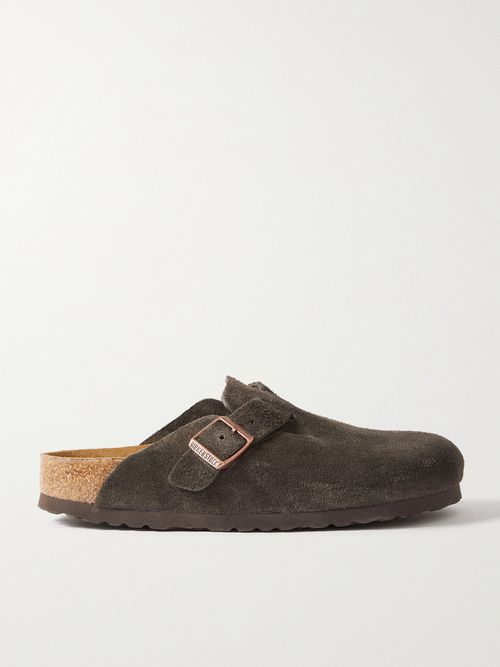 Boston Suede Clogs - Brown