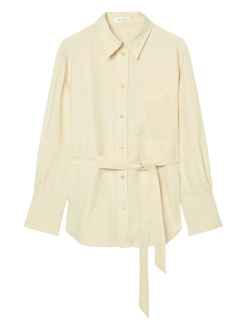 Belted button-up shirt - Neutrals