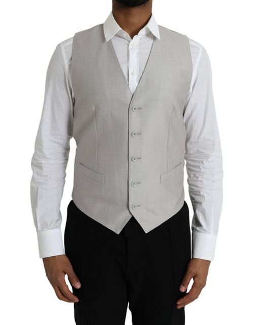 Virgin Wool Formal Dress Waistcoat — Gray