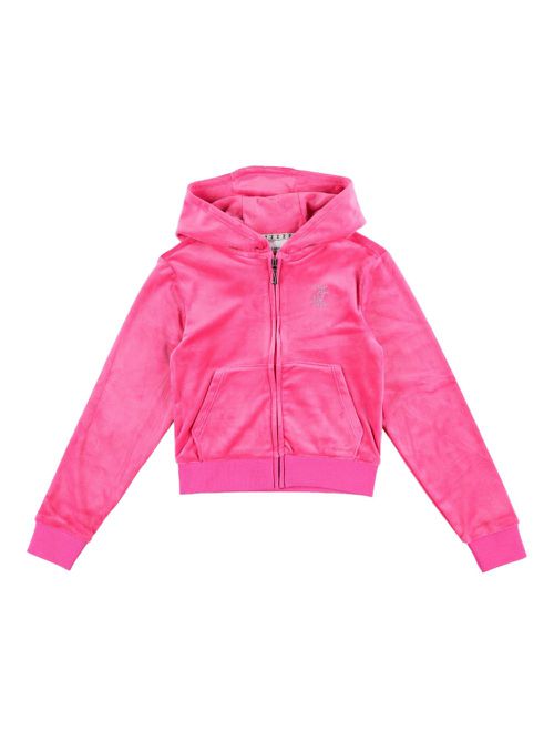 Velvet zip-up hoodie - Pink