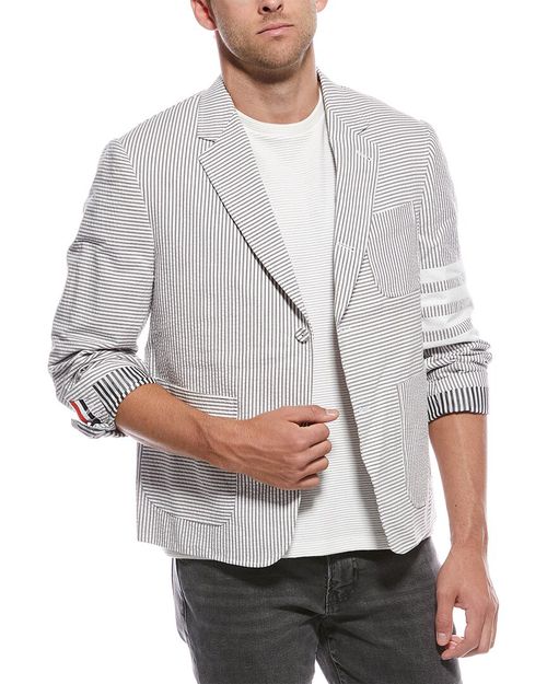 Funmix Seersucker 4-Bar Sack Jacket