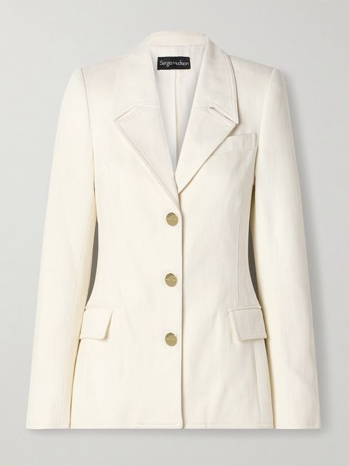 Cotton-twill Blazer - White