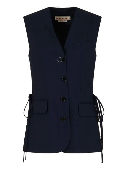 Dark Blue Wool Waistcoat