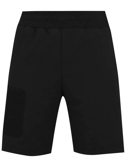 Logo-embroidered cotton shorts - Black