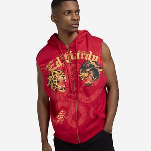 Men's Panther Jaguar Sleeveless Hoodie in Red