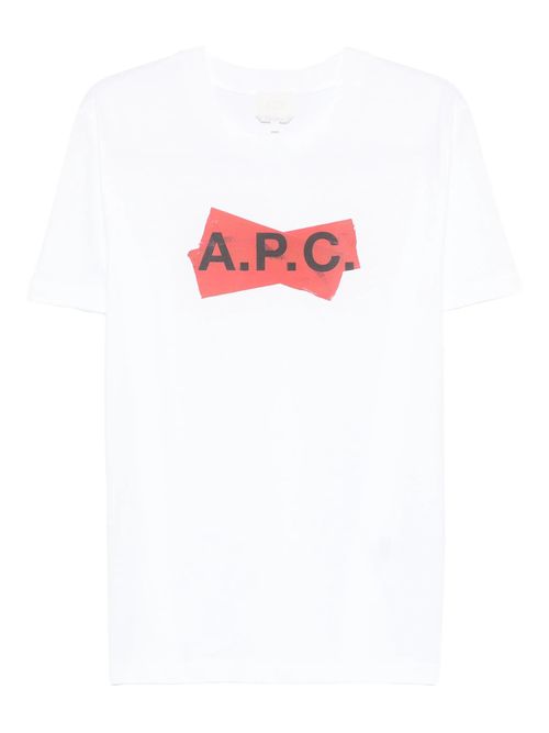 A. p.c. Crewneck T-Shirt with Front Print for Men