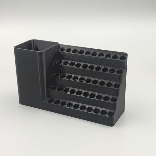 TEMU -hole Screwdriver Bit Organizer With Power Drill Holder - Orange Durable Plastic Tool Storage Board For 6. Hex Shank Bits, Wall-mountable